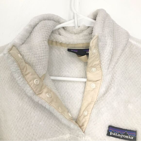 Patagonia RE-TOOL White Cream Quarter Snap Fleece Polartec Performance Pullover - Picture 8 of 16